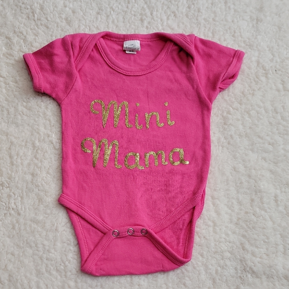 Creations Of Grace NWOT 3-6M Pink 'Mini Mama' Baby Onesie